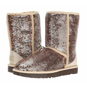 UGG® Classic Short Champagne Sparkles Boots Size 8